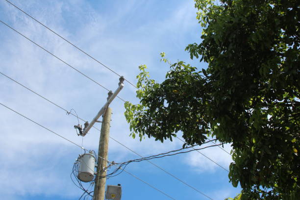 istock Powerlines and a blue sky 1418617597