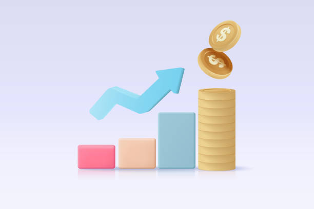 istock 3d leadership for successful new idea. Excellent investing business graph on background. investment creative solution with money coin and graph concept. 3D vector finance render on white background 1418621720