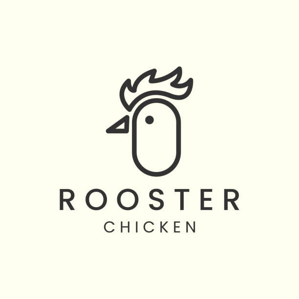 rooster with line art style logo vector icon design. chicken, animal template illustration rooster with line art style logo vector icon design. chicken, animal template illustration bantam stock illustrations
