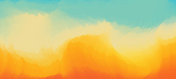 абстрактные размытые градиентные ц вета фона с динамическим эффектом - sunset stock illustrations