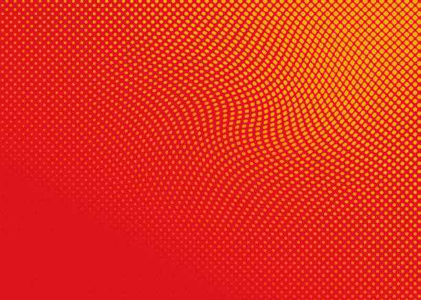 wzór półtonowy, abstrakcyjne tło pomarszczonych, falistych linii - illusion backgrounds red abstract stock illustrations