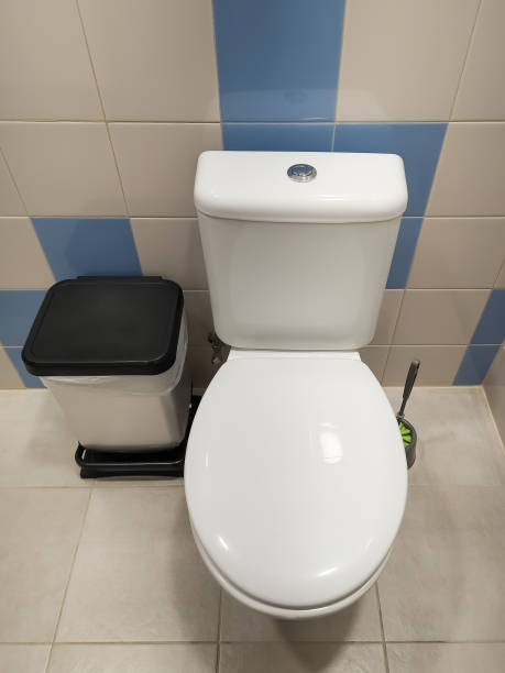 istock White closed toilet bowl in a bathroom. 1418634181