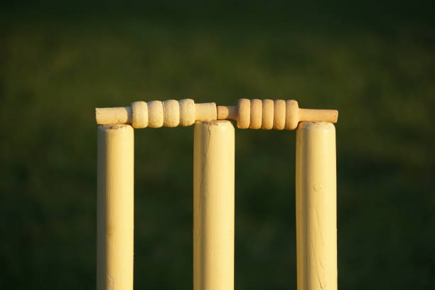 istock Cricket gear and pitch 1418640830