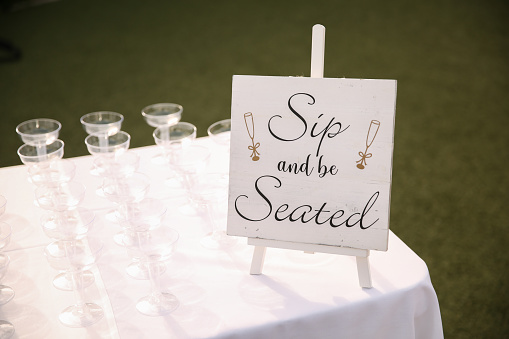 Wedding décor such as ceremony set up, flowers, wedding cake, wedding signs, etc.