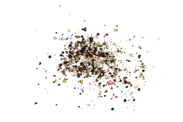 istock Ground black pepper isolated on a white background .Top view 1418654192