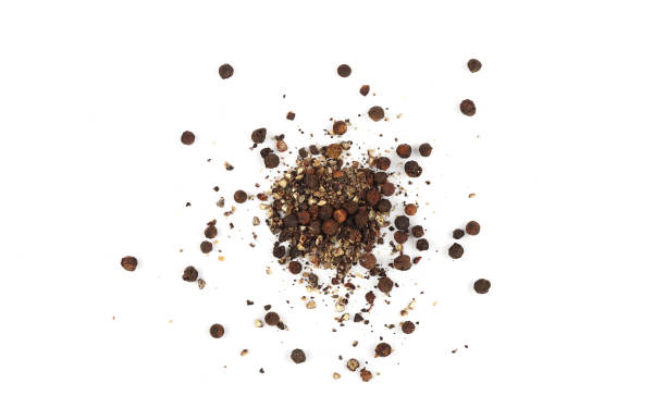 istock Ground black pepper isolated on a white background .Top view 1418654196