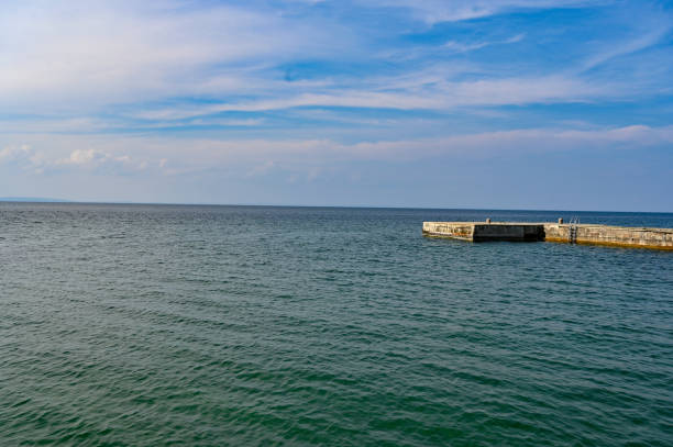 istock opening from harbour in Borghamn Sweden to lake Vattern 1418659782