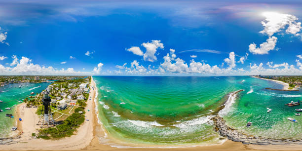 istock Lighthouse Point Hillsboro Inlet. 360 vr spherical photo 1418660517