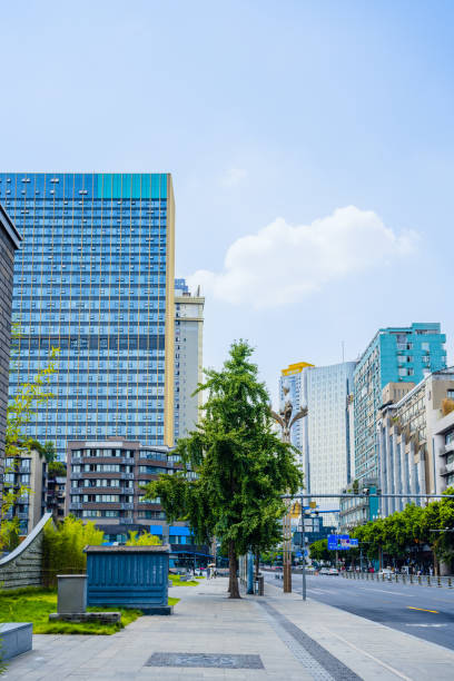 istock Modern urban architecture in Chengdu on sunny days 1418661053