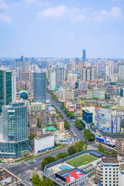 istock Modern urban architecture in Chengdu on sunny days 1418661458