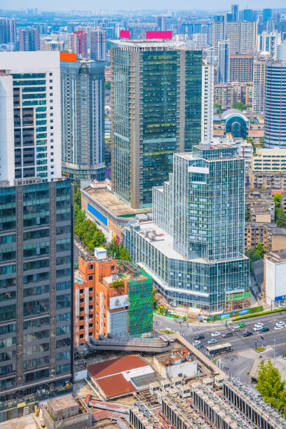 istock Modern urban architecture in Chengdu on sunny days 1418661656