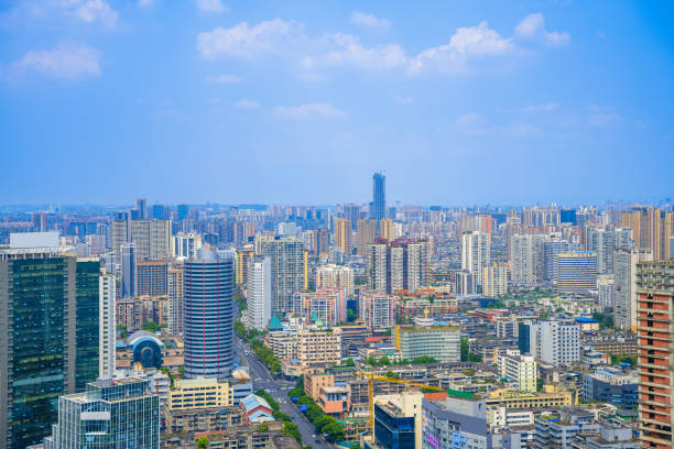 istock Modern urban architecture in Chengdu on sunny days 1418661702