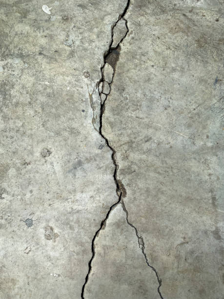 istock Cement floor with big crack and dirty 1418667889