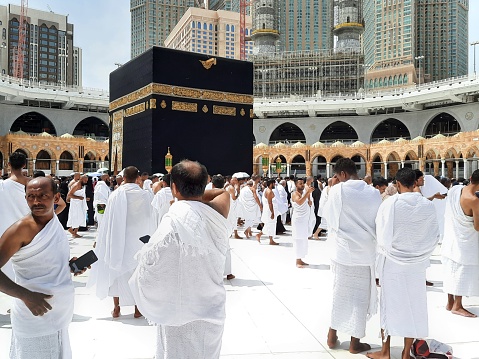 Visitors from all over the world perform Tawaf at the Masjid al-Haram in Mecca before the Friday prayers.