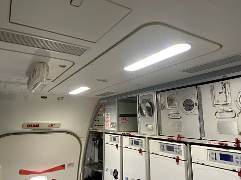 Aft galley of aircraft look clean