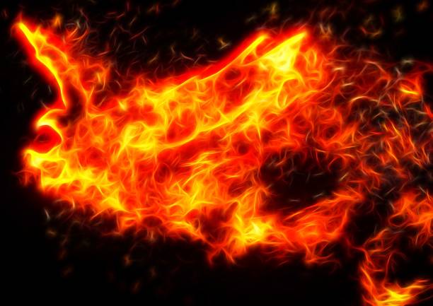 istock 3D illustration of fire flapping in the night sky 1418679582