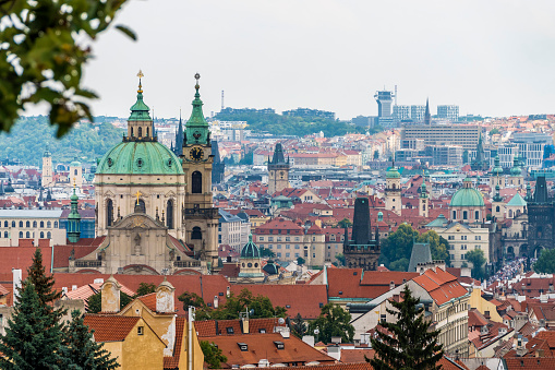 St. Nicholas Church and old town view in Prague, Czech Republic