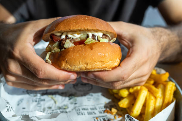 istock Tasty hamburger ready to eat 1418683465