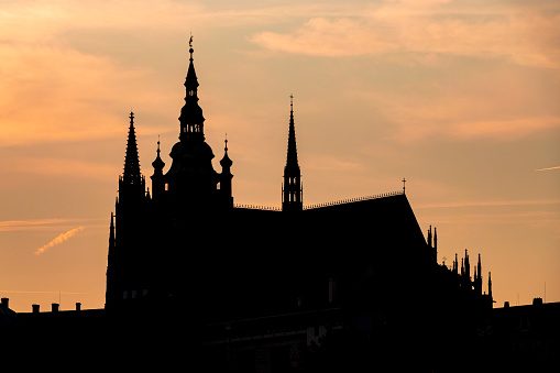 St. Vitus Cathedral at sunset in Prague, Czech Republic
