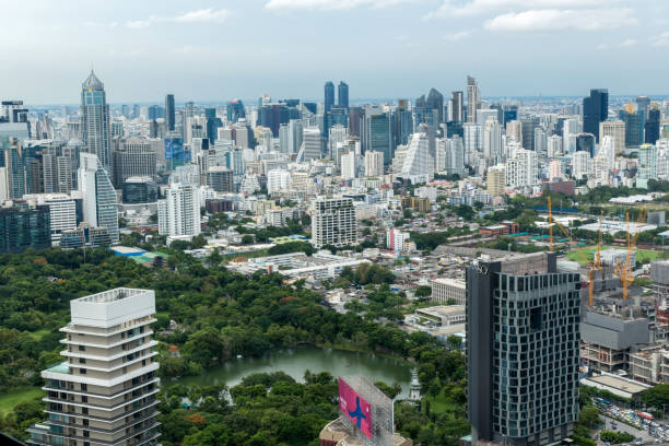 istock Aerial view Bangkok's cityscape 1418684568