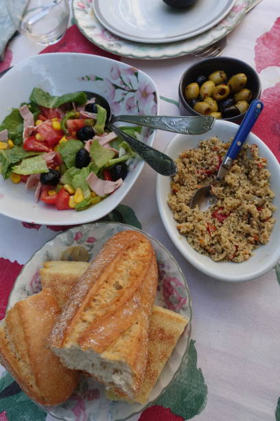 istock Tabbouleh  Mixed salad and ham  Meal buffet 1418695592