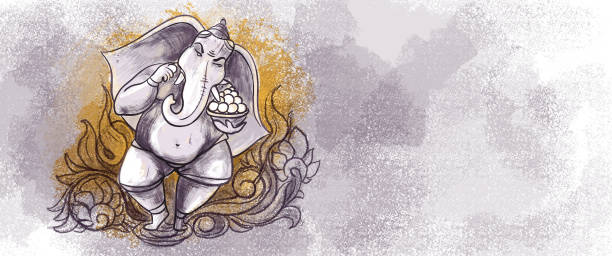 herrn ganpati hintergrund für ganesh chaturthi festival of india - backgrounds elephant illustration and painting india stock-grafiken, -clipart, -cartoons und -symbole