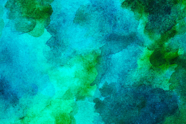 istock Blue green teal abstract pattern. Watercolor. Paint. Colorful art background. 1418719065
