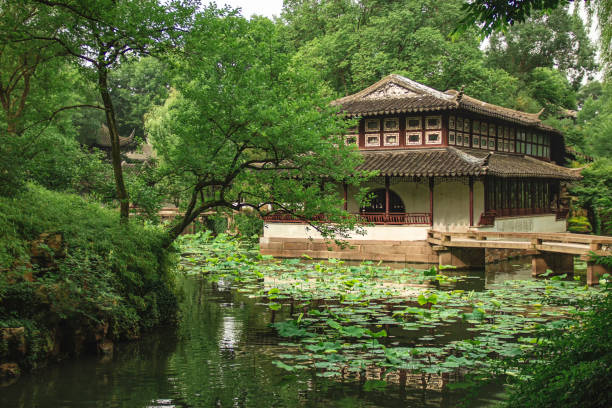 The main building in the Humble Administrator's garden in summer The main building in the Humble Administrator's garden in summer suzhou stock pictures, royalty-free photos & images