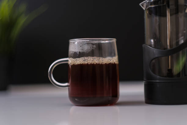 Pour over coffee brewing in living room