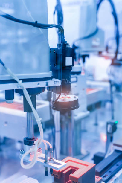 istock smart robot in manufacturing industry for industry 4.0 and technology concept. Robotic vision sensor camera system. 1418756527