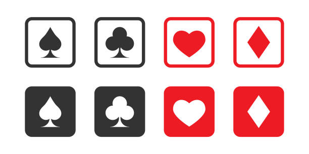 garnitur kart do gry. zestaw symboli kart do gry. ilustracja wektorowa. - jack of hearts jack cards heart shape stock illustrations