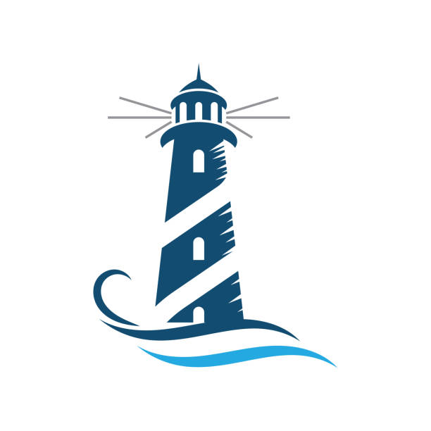 ilustrações, clipart, desenhos animados e ícones de modelo vetorial de ícone do logotipo do farol - lighthouse