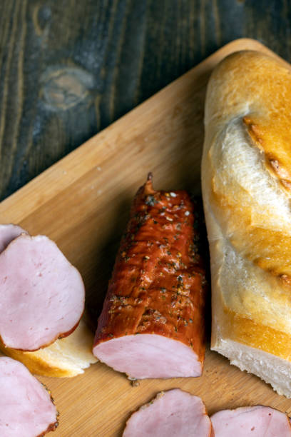istock sliced boiled pork fillet meat, close up 1418773817