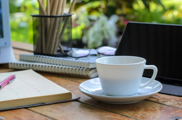 Businesswoman is reviewing documents while having a coffee break at outdoors cafe, she is pointing at a specific section of the contract with her finger while holding a pen in her other hand
