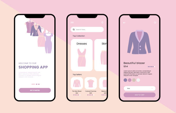 istock Elegant UI design vector template for online fashion store ecommerce 1418783809