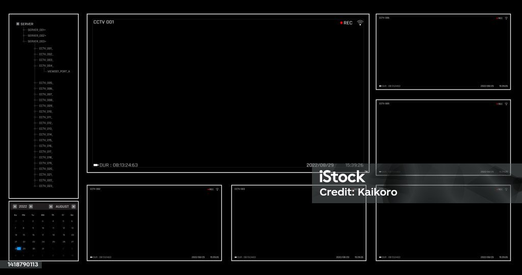 Network Camera Ui Cctv Camera User Interface Surveillance 004 Stock Illustration ...