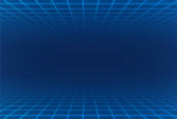 Vector illustration of Blue Grid Pattern Background
