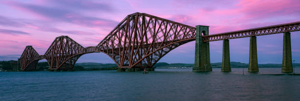 istock Panoramic sunset over Firth of Forth Railway Bridge 1418796808