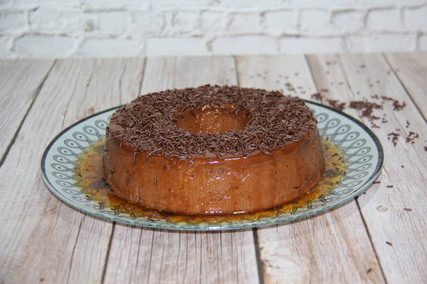 istock Chocolate milk pudding, Brazilian dessert. 1418799217