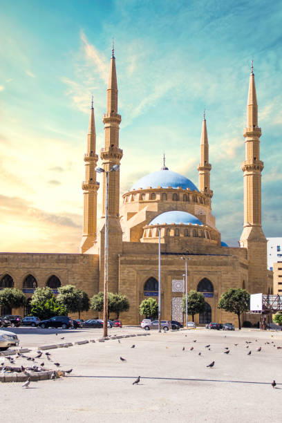 Beautiful view of Mohammad Al-Amin Mosque and Downtown Beirut, Lebanon Beautiful view of Mohammad Al-Amin Mosque and Downtown Beirut, Lebanon lebanon beirut stock pictures, royalty-free photos & images