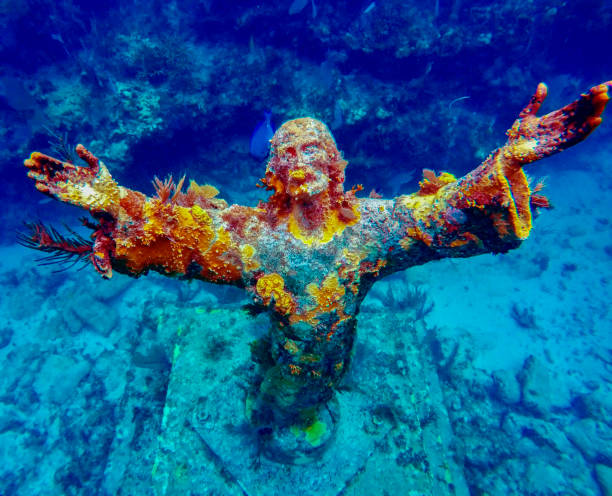 Christ of the Abyss Statue,Key Largo, Florida stock photo