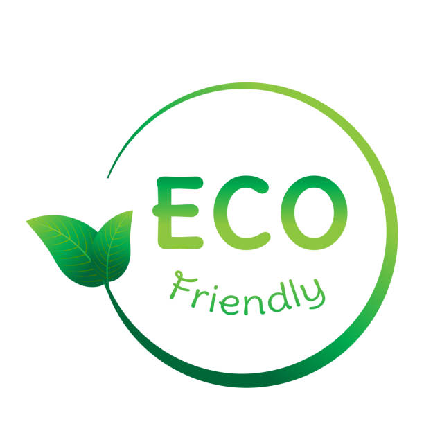 istock Eco friendly stamp icons Vector illustration with Green organic plant leaf. 1418809378