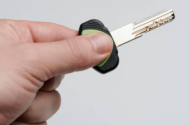 istock Metal key with chip 1418811869