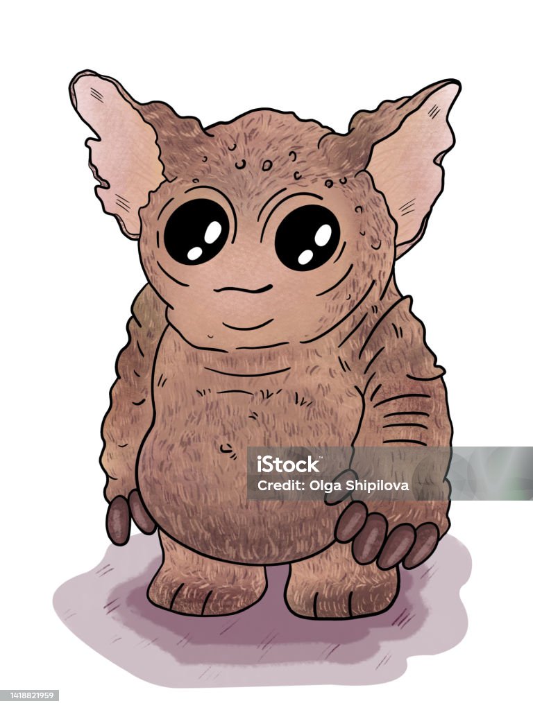 Digital Drawing Of A Cartoon Character Cute Fluffy Alien With Big Eyes And Ears Stock Illustration - Download Image Now - iStock Digital Drawing Of A Cartoon Character Cute Fluffy Alien With Big Eyes And Ears Stock Illustration - Download Image Now - iStock