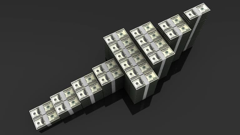 Rising Arrow Shaped Dollar Stairs