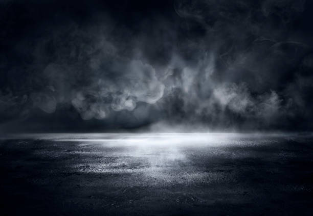 istock Fog On Cement With Defocused Smoke In Halloween Dark Background 1418824221