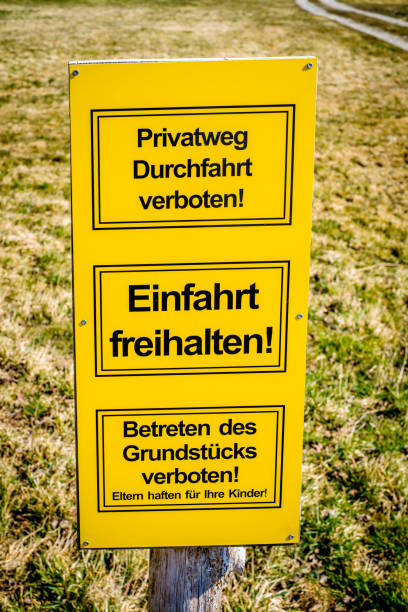 istock no trespassing sign in germany 1418824334