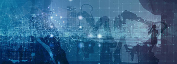 istock Smart entrepreneur woman looking at Global business connection technology interface global partner connection of Container Cargo freight ship for Logistic Import Export mangement. 1418828706