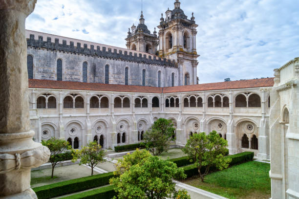 The Cloister of catholic monastery of Alcobaca, Portugal Alcobasa, Portugal- November 17 2014: The Cloister of catholic monastery of Alcobaca, Portugal alcobaca photos stock pictures, royalty-free photos & images