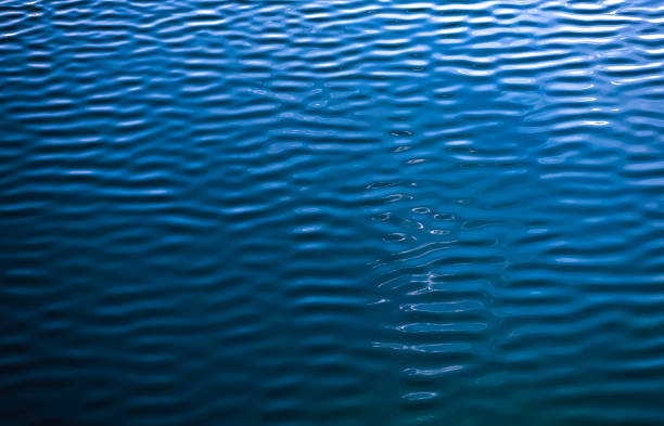 istock Smooth water blue. water background and sun reflections. textured surface. aerial view. Water surface with waves and ripples as background. 1418832338